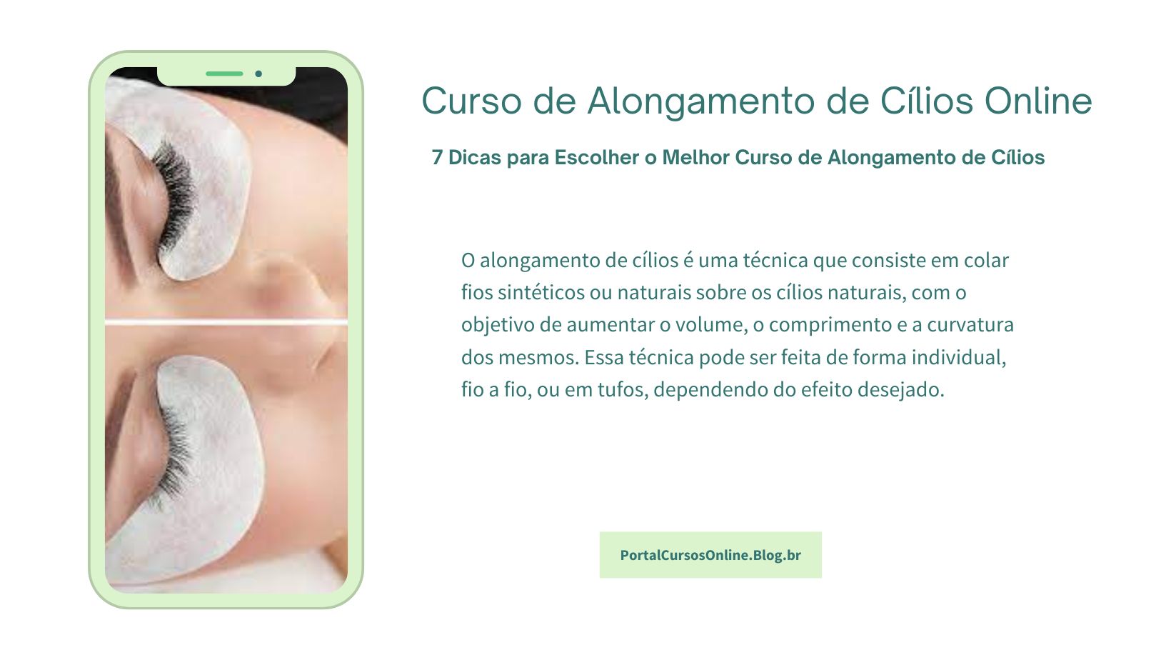 Curso de alongamento de cílios online com certificado